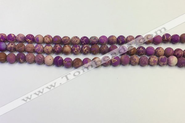 CDE1020 15.5 inches 4mm round matte sea sediment jasper beads