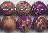 CDE1023 15.5 inches 10mm round matte sea sediment jasper beads