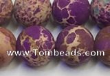 CDE1024 15.5 inches 12mm round matte sea sediment jasper beads