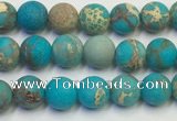 CDE1025 15.5 inches 4mm round matte sea sediment jasper beads