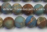 CDE1031 15.5 inches 6mm round matte sea sediment jasper beads