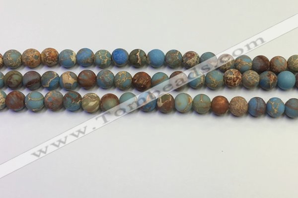 CDE1031 15.5 inches 6mm round matte sea sediment jasper beads