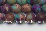 CDE1035 15.5 inches 4mm round matte sea sediment jasper beads