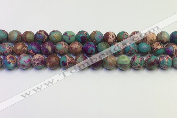 CDE1037 15.5 inches 8mm round matte sea sediment jasper beads
