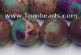 CDE1038 15.5 inches 10mm round matte sea sediment jasper beads