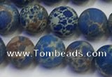 CDE1042 15.5 inches 8mm round matte sea sediment jasper beads