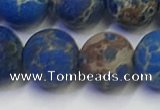 CDE1044 15.5 inches 12mm round matte sea sediment jasper beads