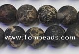 CDE1047 15.5 inches 8mm round matte sea sediment jasper beads