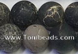 CDE1049 15.5 inches 12mm round matte sea sediment jasper beads