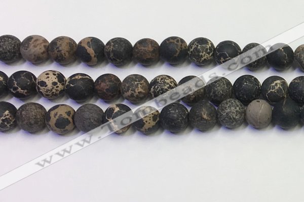 CDE1049 15.5 inches 12mm round matte sea sediment jasper beads