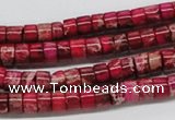 CDE11 15.5 inches 4*6mm cylinder dyed sea sediment jasper beads