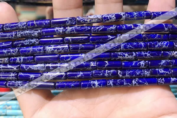 CDE1106 15.5 inches 4*13mm tube sea sediment jasper beads