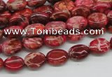 CDE12 15.5 inches 8*10mm oval dyed sea sediment jasper beads