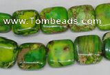 CDE121 15.5 inches 14*14mm square dyed sea sediment jasper beads