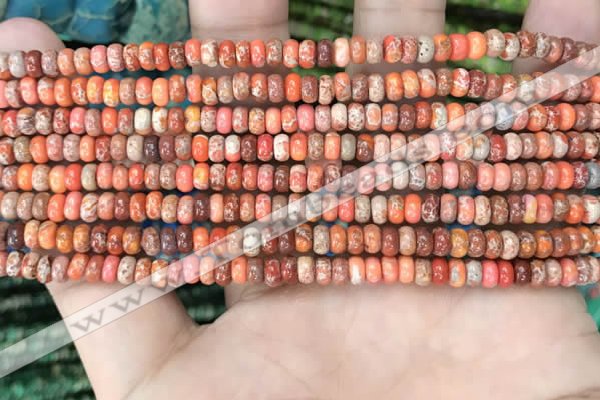 CDE1250 15.5 inches 2.5*4mm rondelle sea sediment jasper beads