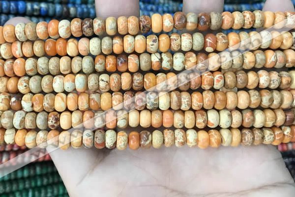 CDE1260 15.5 inches 4*6mm rondelle sea sediment jasper beads