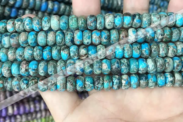 CDE1273 15.5 inches 5*8mm rondelle sea sediment jasper beads