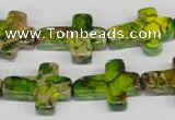 CDE131 15.5 inches 15*20mm cross dyed sea sediment jasper beads