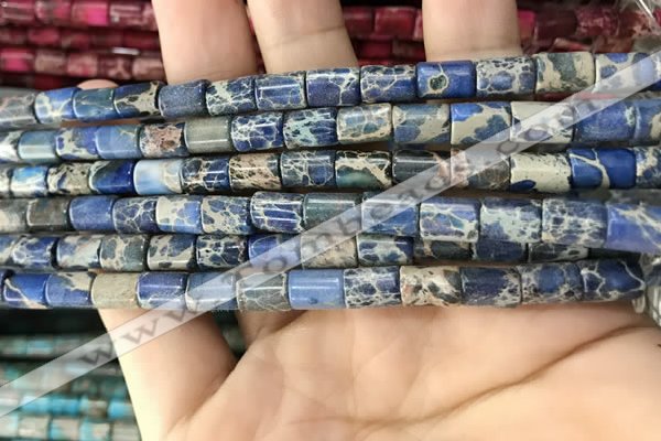 CDE1322 15.5 inches 6*8mm tube sea sediment jasper beads