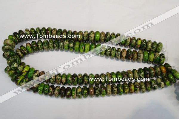 CDE136 15.5 inches 6*14mm rondelle dyed sea sediment jasper beads