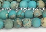 CDE1376 15.5 inches 4mm round matte sea sediment jasper beads