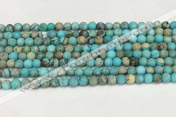 CDE1376 15.5 inches 4mm round matte sea sediment jasper beads