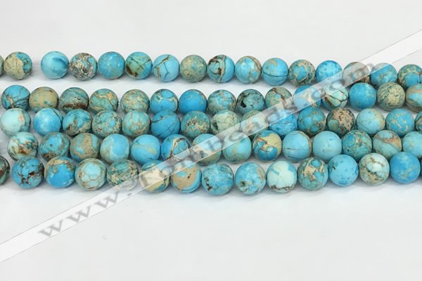 CDE1378 15.5 inches 8mm round matte sea sediment jasper beads