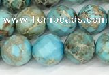 CDE1386 15.5 inches 8mm faceted round sea sediment jasper beads