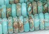 CDE1404 15.5 inches 3.5*10mm rondelle sea sediment jasper beads