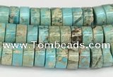 CDE1407 15.5 inches 3*6mm heishi sea sediment jasper beads wholesale