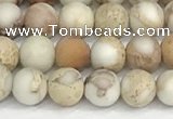 CDE1413 15.5 inches 4mm round matte natural sea sediment jasper beads