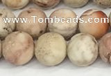 CDE1415 15.5 inches 8mm round matte natural sea sediment jasper beads