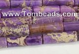 CDE1421 15.5 inches 4*13mm tube sea sediment jasper beads wholesale