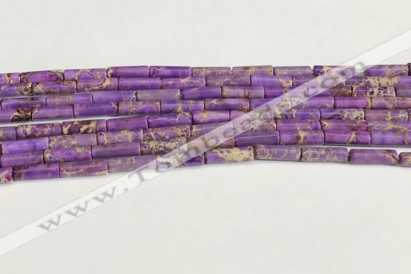 CDE1421 15.5 inches 4*13mm tube sea sediment jasper beads wholesale