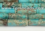 CDE1424 15.5 inches 4*13mm tube sea sediment jasper beads wholesale