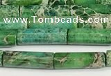 CDE1427 15.5 inches 4*13mm tube sea sediment jasper beads wholesale