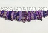 CDE1451 Top drilled 8*15mm - 10*60mm sticks sea sediment jasper beads