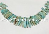 CDE1461 Top drilled 5*15mm - 6*45mm sticks sea sediment jasper beads