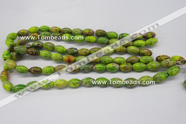 CDE147 15.5 inches 10*15mm rice dyed sea sediment jasper beads