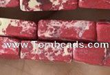 CDE1486 15.5 inches 4*13mm cuboid synthetic sea sediment jasper beads