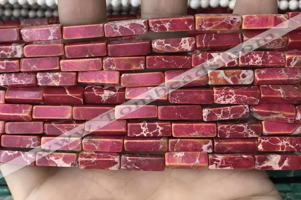 CDE1487 15.5 inches 4*13mm cuboid synthetic sea sediment jasper beads