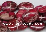 CDE15 15.5 inches 15*20mm oval dyed sea sediment jasper beads