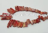 CDE1501 Top drilled 8*20mm - 10*55mm sticks sea sediment jasper beads