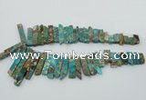 CDE1502 Top drilled 8*20mm - 10*55mm sticks sea sediment jasper beads