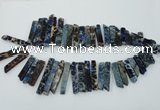 CDE1503 Top drilled 8*20mm - 10*55mm sticks sea sediment jasper beads