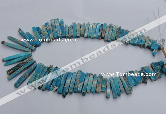 CDE1513 Top drilled 5*15mm - 6*55mm sticks sea sediment jasper beads