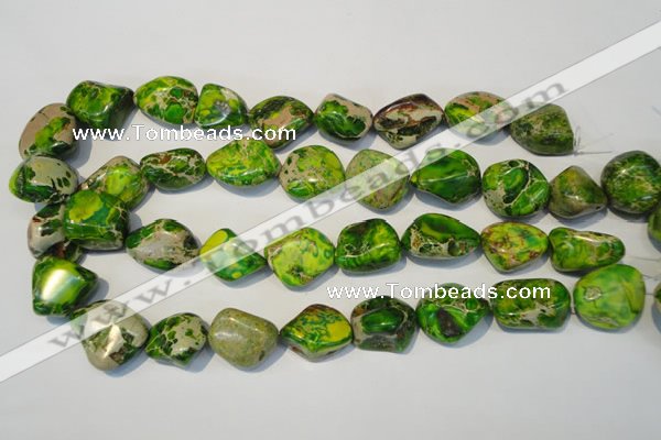 CDE154 15.5 inches 15*20mm nugget dyed sea sediment jasper beads