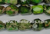 CDE155 15.5 inches 10*12mm faceted nugget dyed sea sediment jasper beads