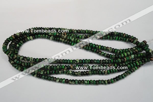 CDE160 15.5 inches 3*6mm rondelle dyed sea sediment jasper beads