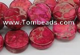CDE17 15.5 inches 16mm coin dyed sea sediment jasper beads